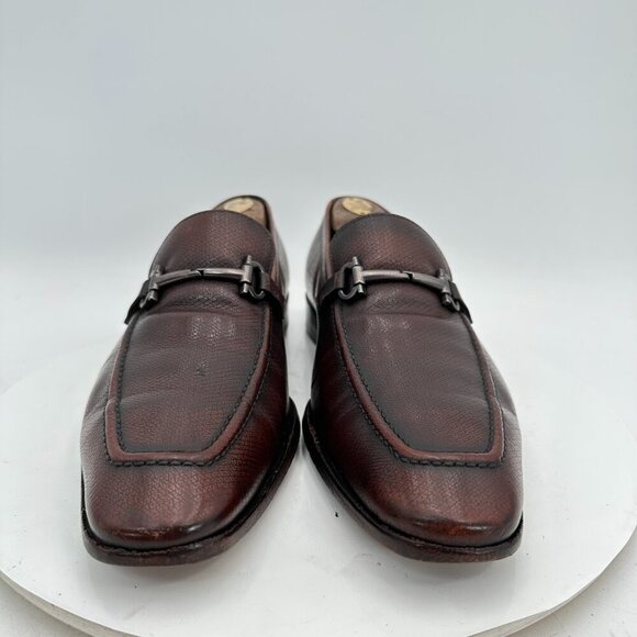 Salvatore Ferragamo Men Size 8.5 D Brown Leather Horsebit Loafer Dress Shoes - Picture 3 of 13